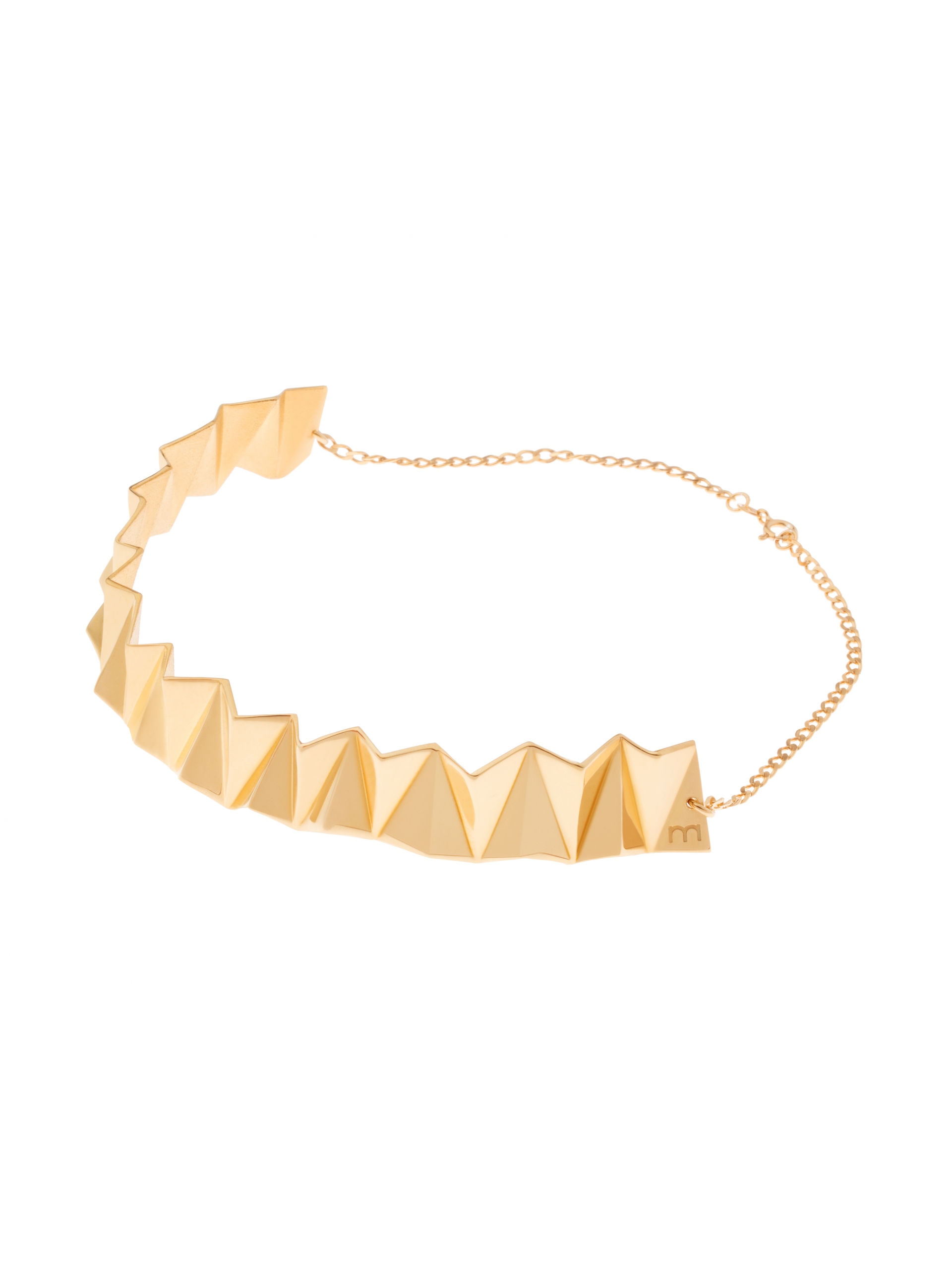 Złoty naszyjnik geometryczny minimalistyczna biżuteria moie