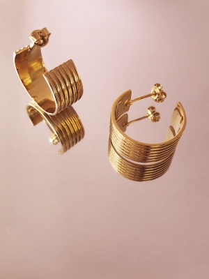 kolczyki szerokie kółka re10 złoto minimalistyczna biżuteria moie